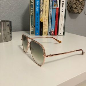 QUAY x DESI high key rose sunglasses green fade